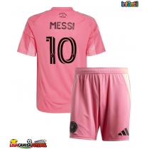 Camisa de Futebol Inter Miami Lionel Messi #10 Equipamento Principal Infantil 2025-26 Manga Curta (+ Calças curtas)